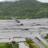 Le pont Mataian a été emporté par les flots, lors du passage du supertyphon Ragasa à Taïwan. KEYSTONE/AP
